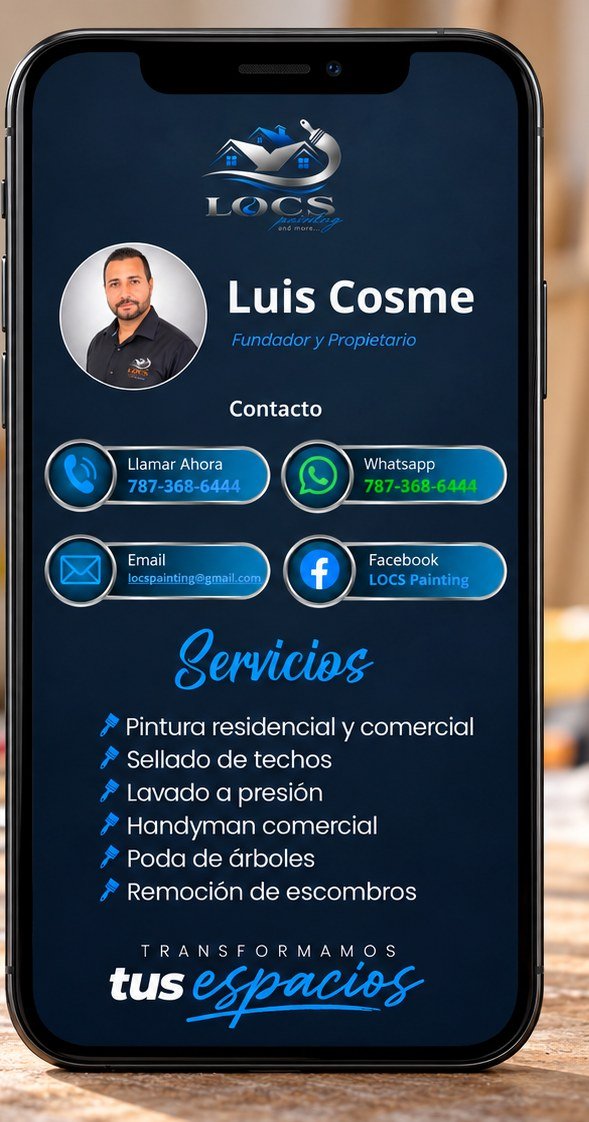 LOCS Painting and More vCard Design by LINKA Systems